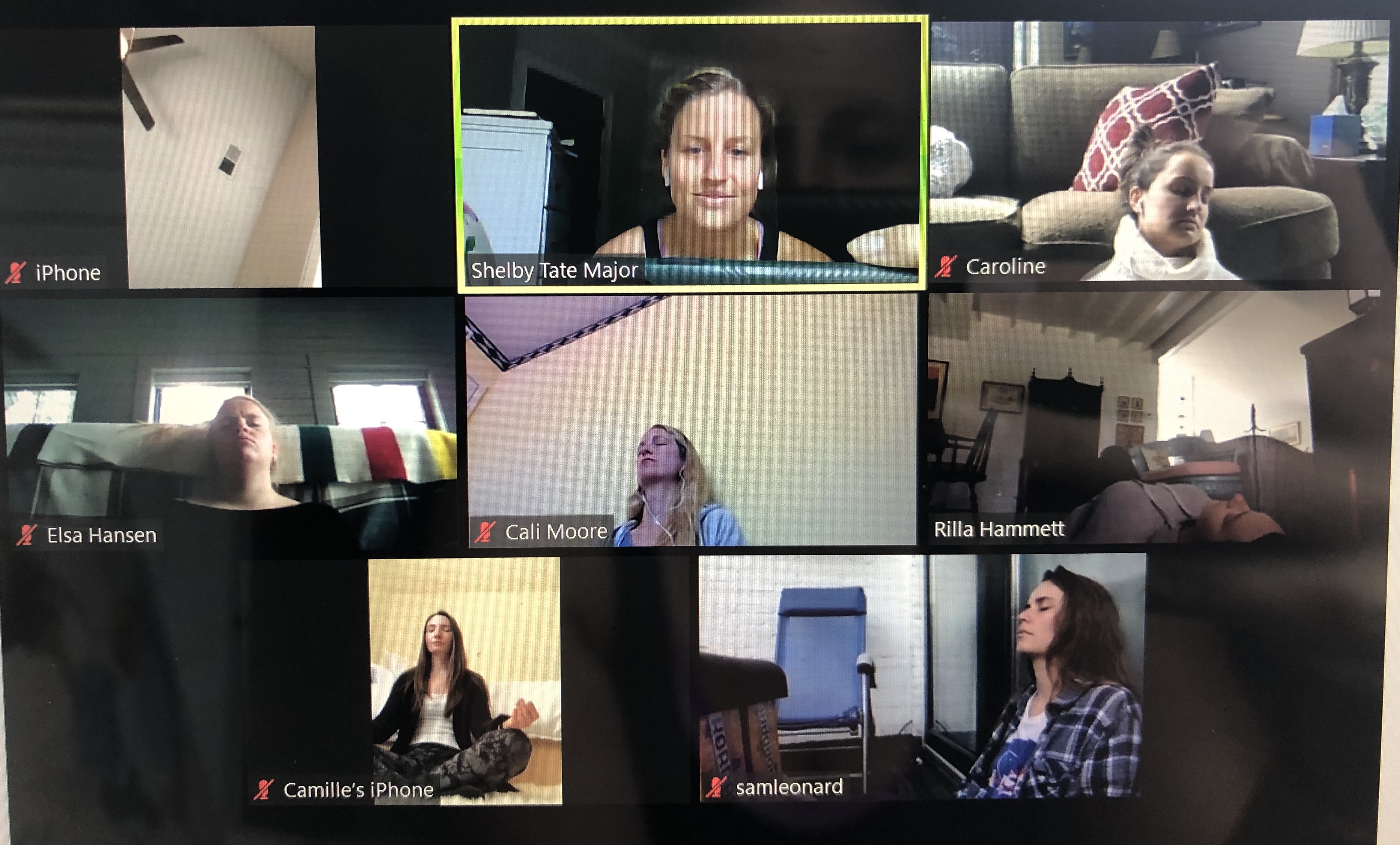 Virtual meditation session in progress